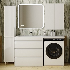 Style Line Тумба с раковиной Даллас 150 L 3 ящика под стиральную машину – фотография-12